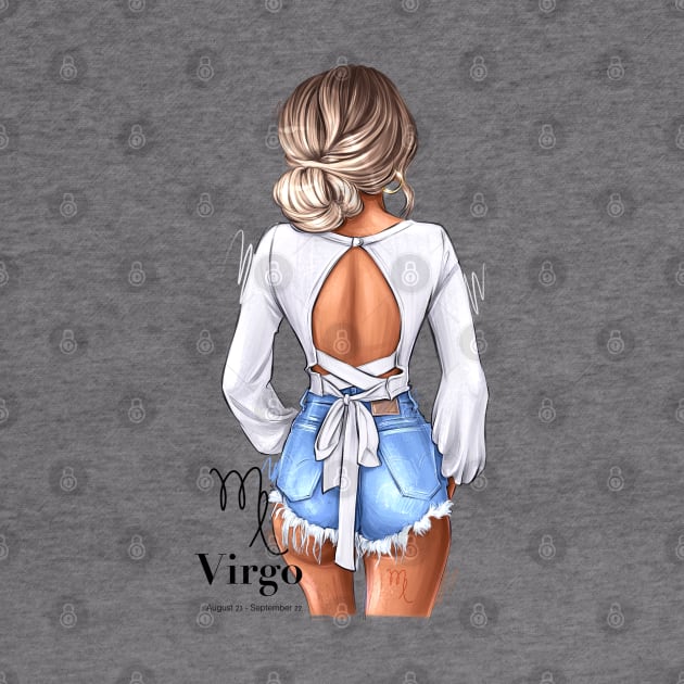 Virgo Zodiac Fashion Girl by AllessyArt 